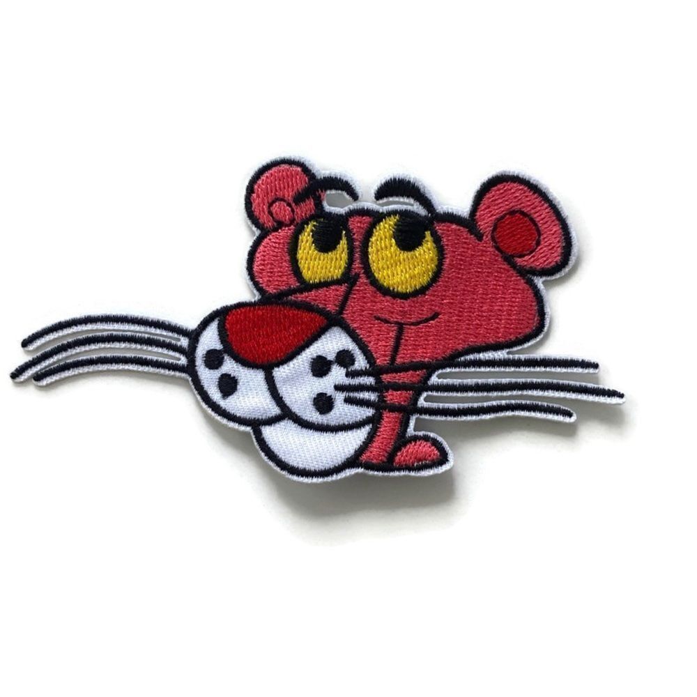 Pink Panther Head Embroidered Patch